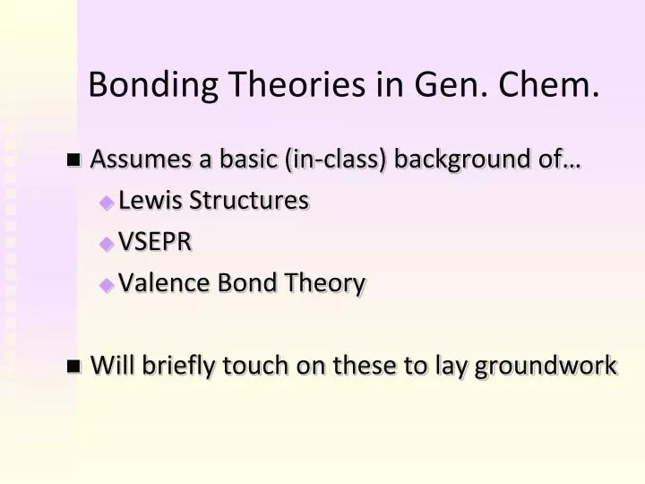 bonding theories in gen chem