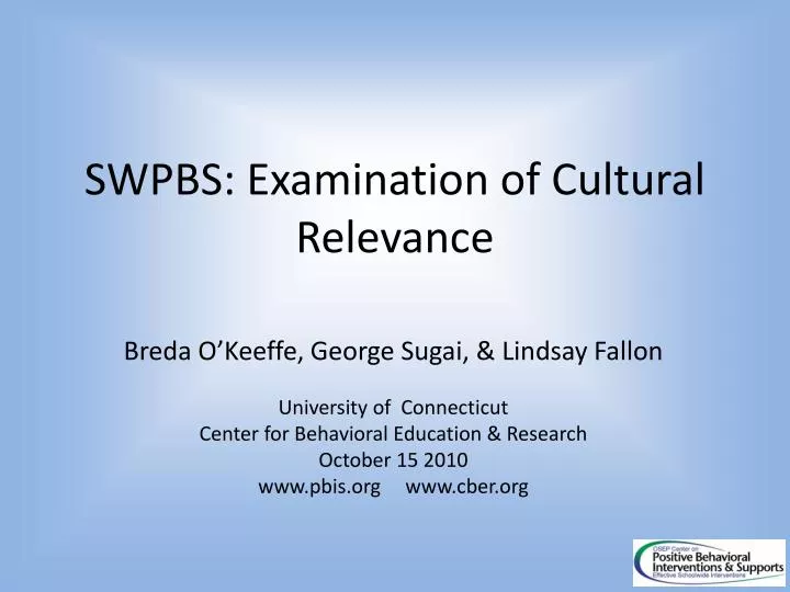 swpbs examination of cultural relevance