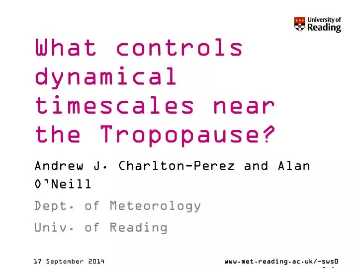 what controls dynamical timescales near the tropopause