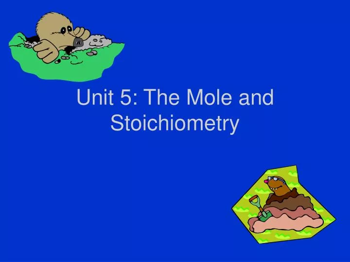 unit 5 the mole and stoichiometry