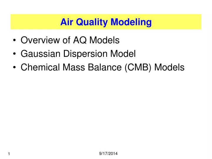 air quality modeling