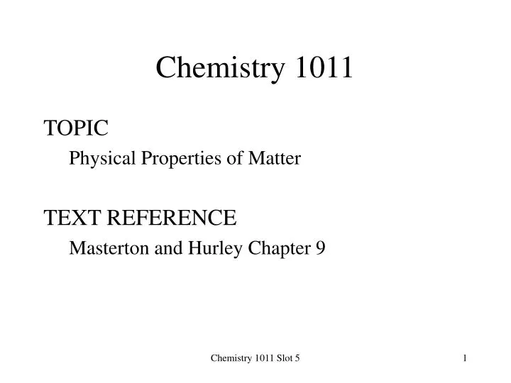 chemistry 1011
