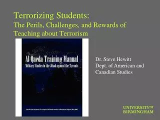 Terrorizing Students: The Perils, Challenges, and Rewards of Teaching about Terrorism
