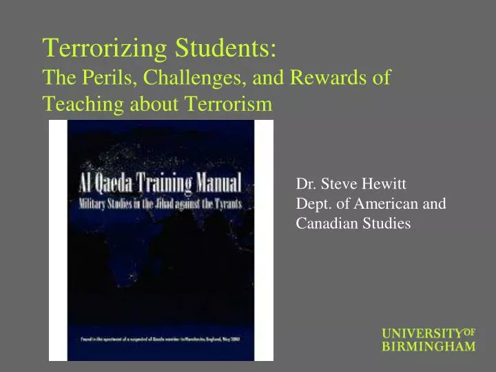 terrorizing students the perils challenges and rewards of teaching about terrorism