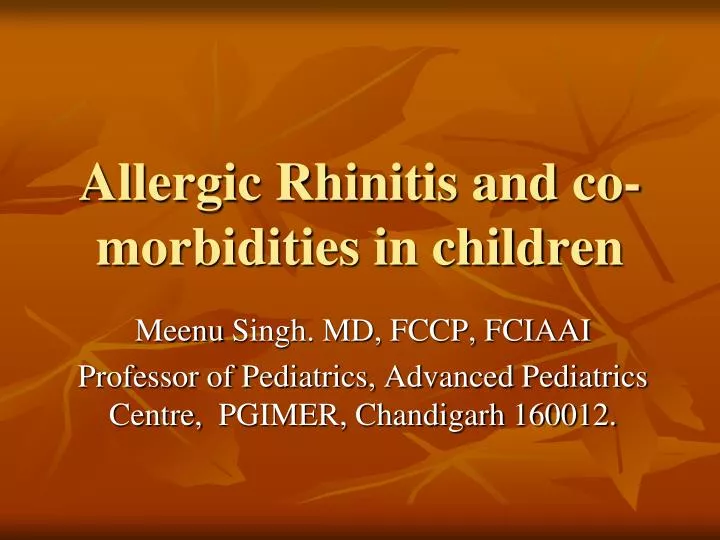 allergic rhinitis and co morbidities in children