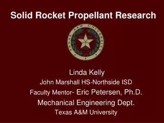 Solid Rocket Propellant Research