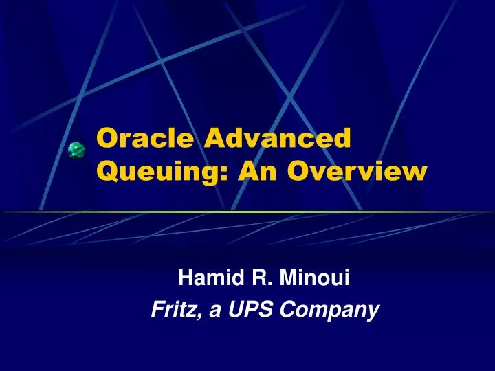 oracle advanced queuing an overview