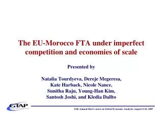 The EU-Morocco FTA under imperfect competition and economies of scale
