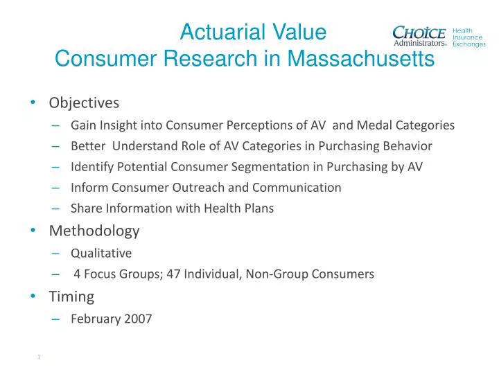 actuarial value consumer research in massachusetts