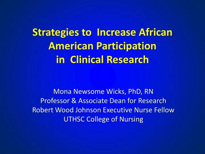 strategies to increase african american participation in clinical research