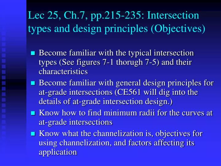 lec 25 ch 7 pp 215 235 intersection types and design principles objectives