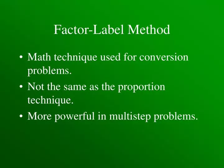 factor label method