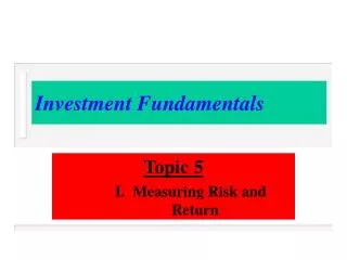 Investment Fundamentals