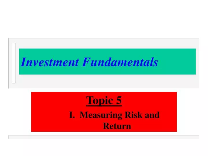 investment fundamentals