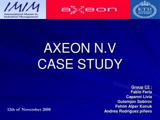 AXEON N.V CASE STUDY