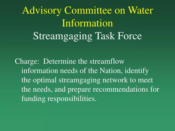 advisory committee on water information streamgaging task force