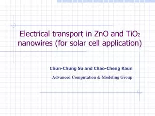 Electrical transport in ZnO and TiO 2 nanowires ( for solar cell application)