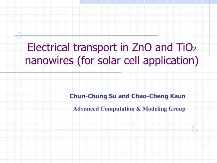 electrical transport in zno and tio 2 nanowires for solar cell application