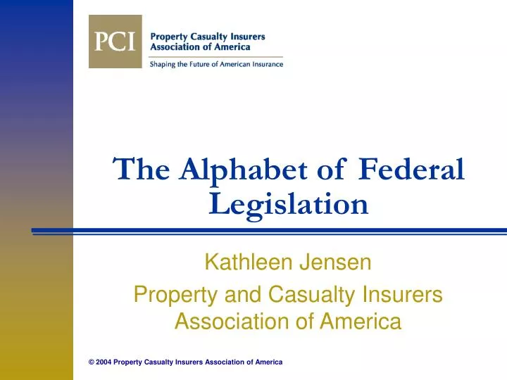 the alphabet of federal legislation