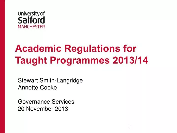 academic regulations for taught programmes 2013 14