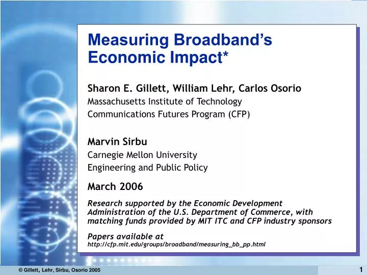 measuring broadband s economic impact