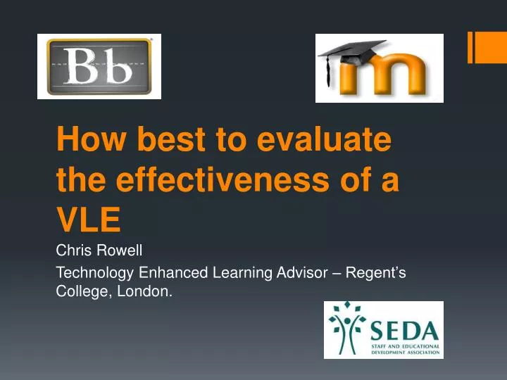 how best to evaluate the effectiveness of a vle