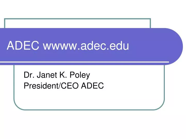 adec wwww adec edu
