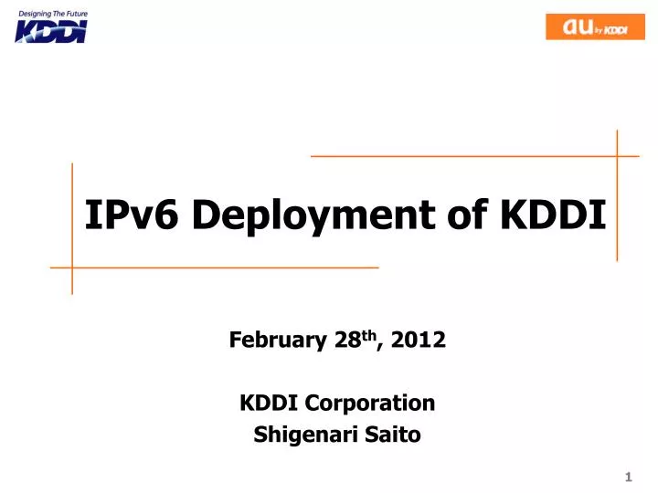 ipv6 deployment of kddi
