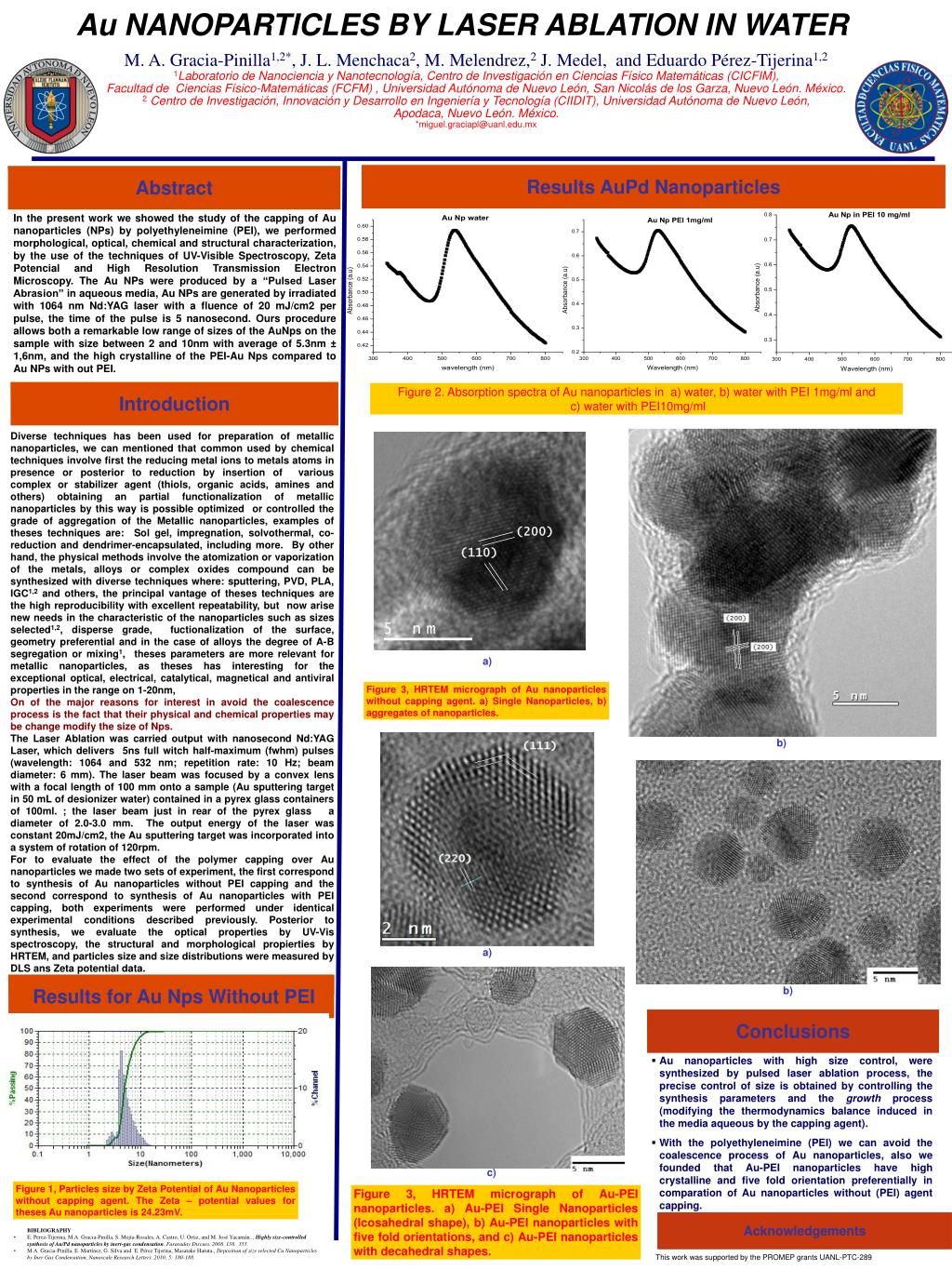 PPT - Au NANOPARTICLES BY LASER ABLATION IN WATER PowerPoint ...