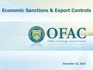 Economic Sanctions &amp; Export Controls