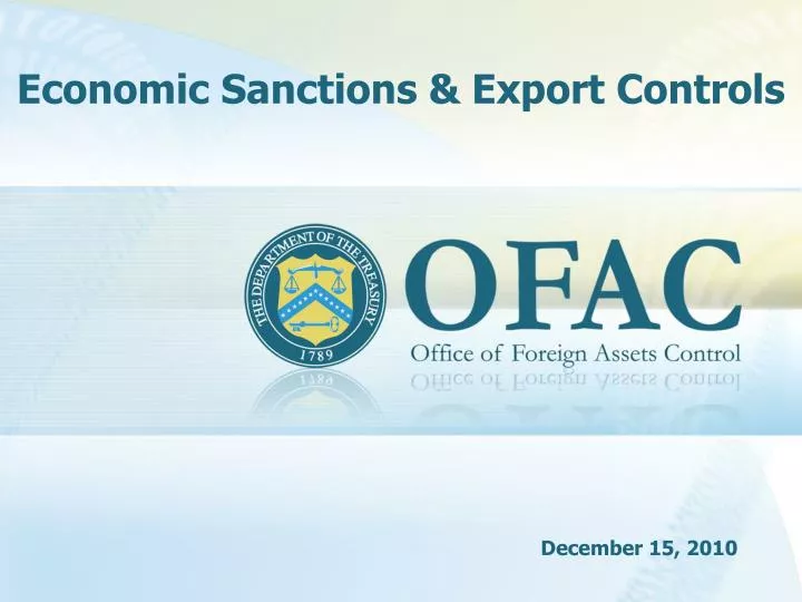 economic sanctions export controls