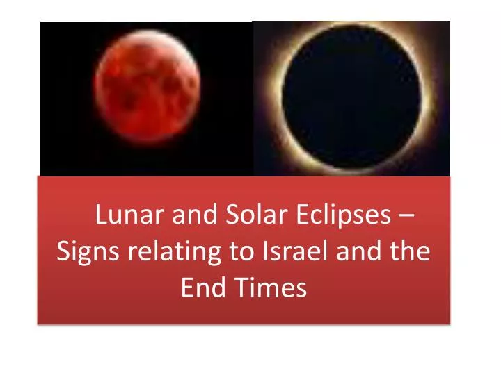 lunar and solar eclipses signs relating to israel and the end times