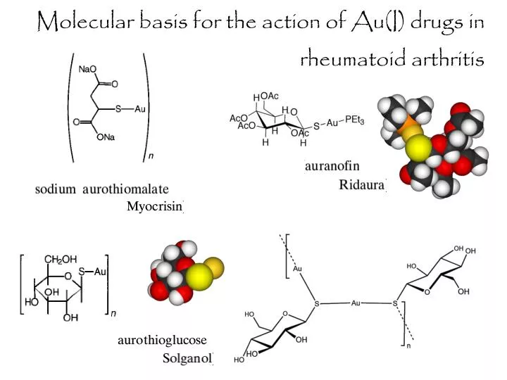 molecular basis for the action of au i drugs in rheumatoid arthritis