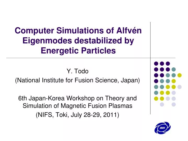 computer simulations of alfv n eigenmodes destabilized by energetic particles
