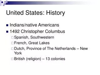 United States: History