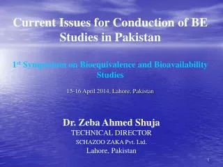Current Issues for Conduction of BE Studies in Pakistan