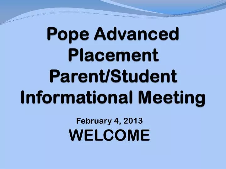 pope advanced placement parent student informational meeting