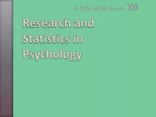 Research and Statistics in Psychology