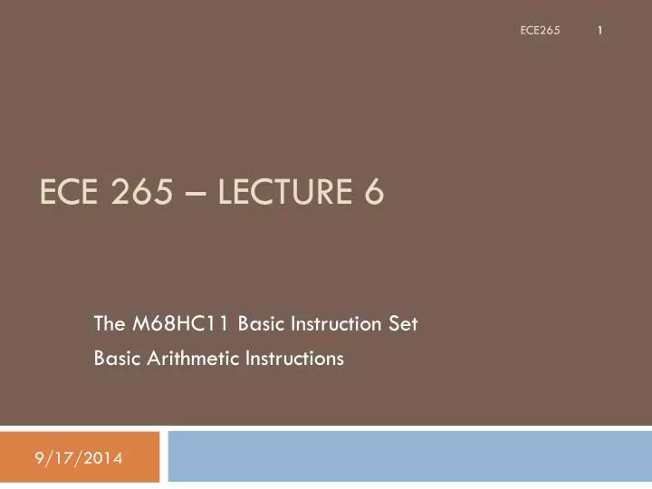 ece 265 lecture 6