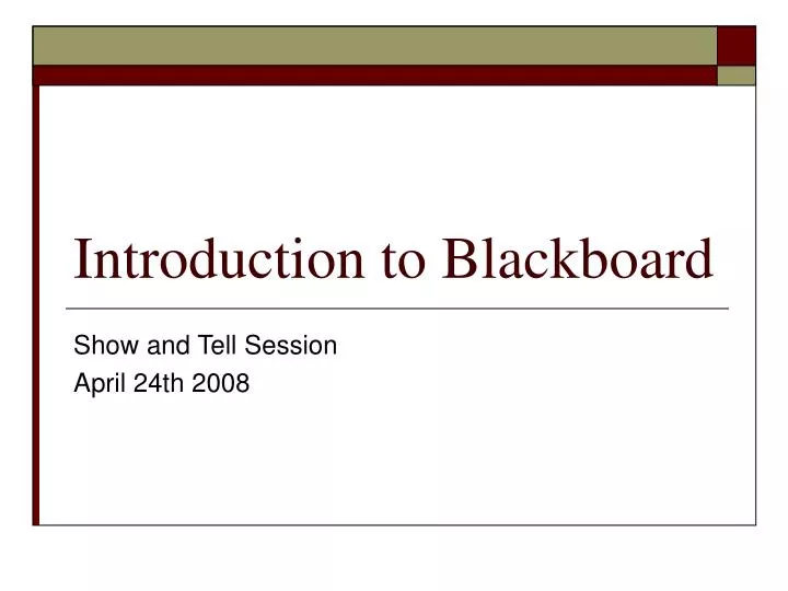 introduction to blackboard