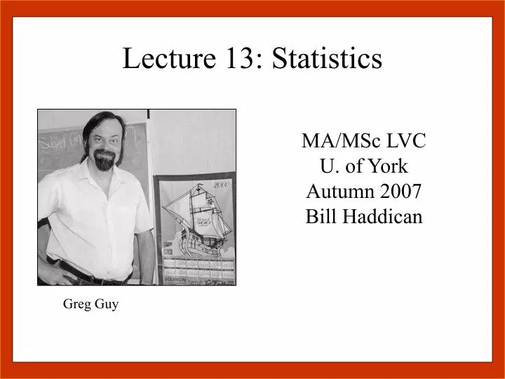 lecture 13 statistics