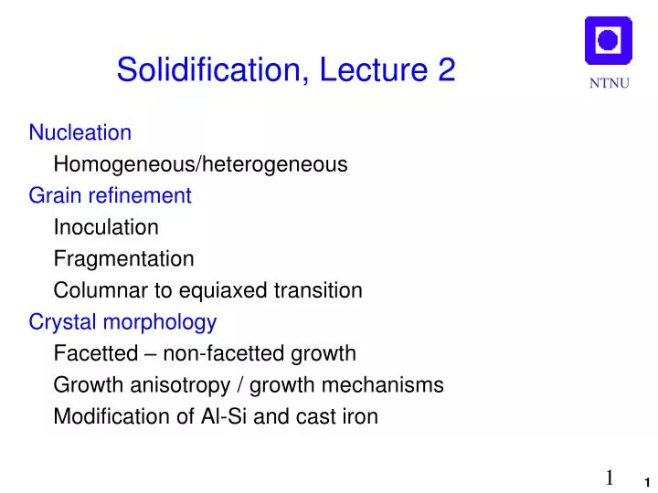 solidification lecture 2