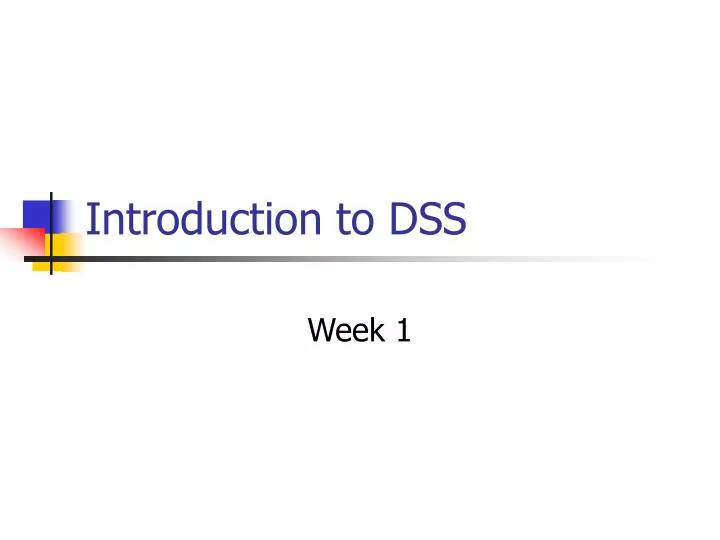 introduction to dss