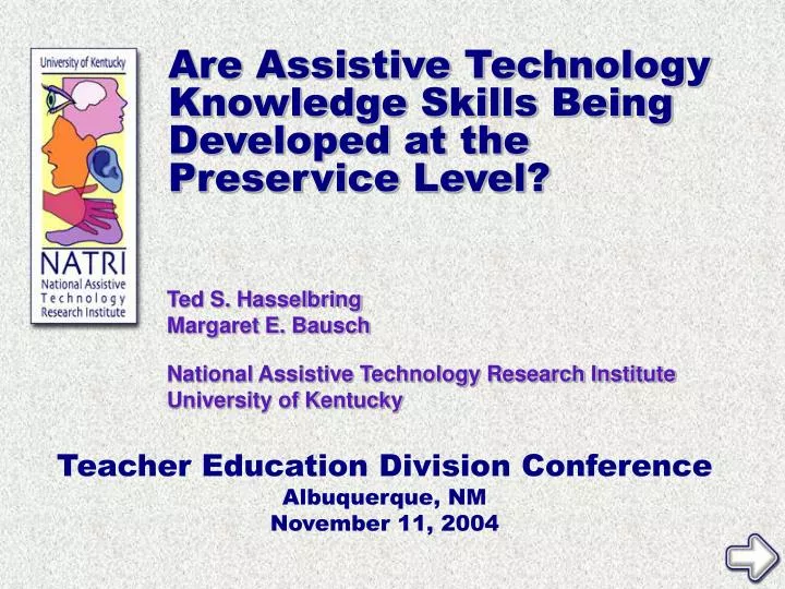 are assistive technology knowledge skills being developed at the preservice level
