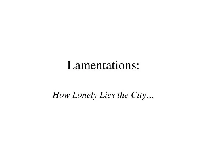 lamentations