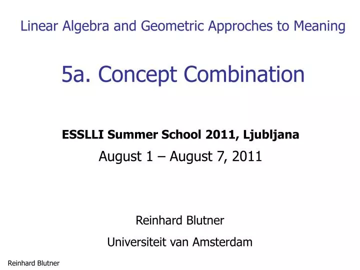linear algebra and geometric approches to meaning 5a concept combination