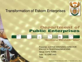 Transformation of Eskom Enterprises