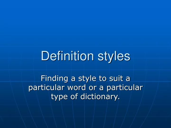 definition styles