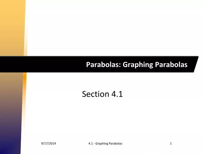 parabolas graphing parabolas
