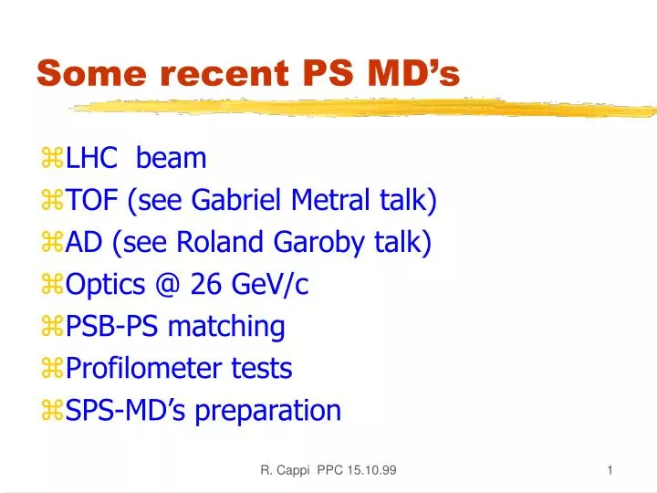some recent ps md s